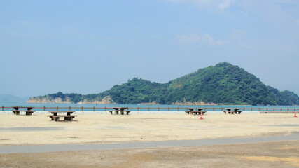 大久野島の砂浜