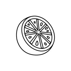 lemon fruit line style icon vector design