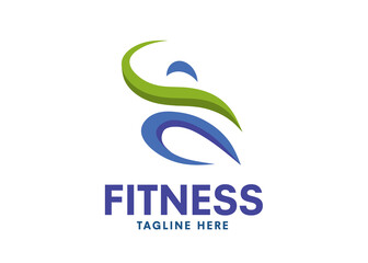 abstract Sport fitness medical or health care center logo design concept.