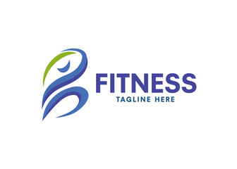 abstract letter b as Sport fitness medical or health care center logo design concept.