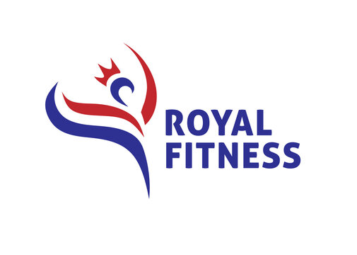 creative abstract royal fitness club logo vector, crown fitness club logo