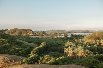Fototapeta na wymiar Scenic view at Merese hill (Tanjung Aan), Lombok island, Indonesia.