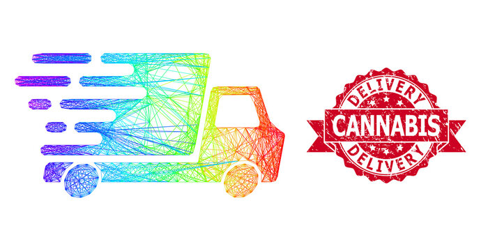 Textured Delivery Cannabis Stamp And Spectrum Linear Delivery Car