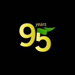 95 Years Anniversary Celebration Vector Template Design Illustration