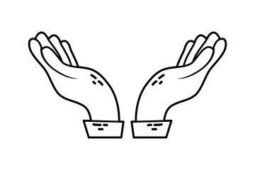 hands human protecting isolated icon