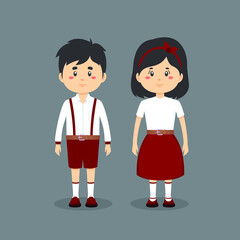Stock Vector Couple Students Standing