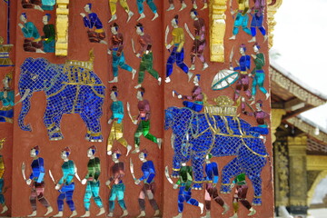ルアンパバーンの寺院のモザイク画③
