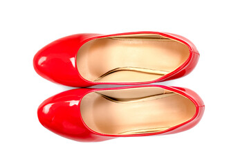 red high heels shoe isolated on white background