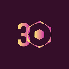 Obraz premium 30 Years Anniversary Celebration Vector Template Design Illustration