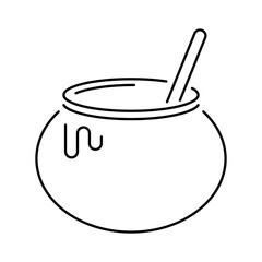 witch cauldron pot line style icon