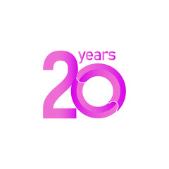 20 Years Anniversary Celebration Vector Template Design Illustration