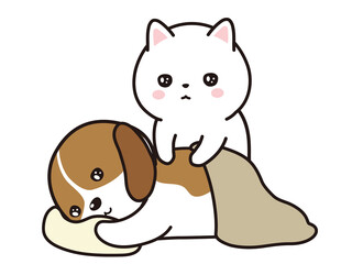 整体の施術を受けるビーグル犬　ペットの整体　スパ