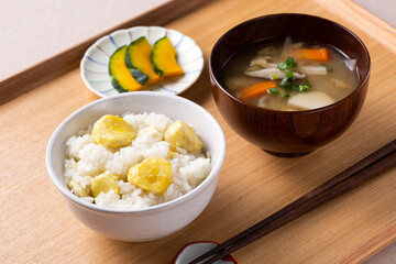 栗ごはん定食