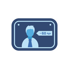 man under 60 years old in road sign flat style icon vector design
