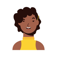 afro ethnic woman character icon