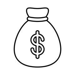 money bag line style icon