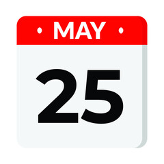 Fototapeta premium 25 May calendar icon