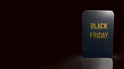 Black Friday text on tablet for holiday shopping  3d rendering.