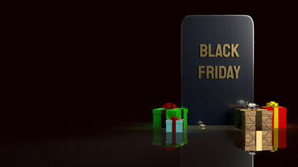 Black Friday text on tablet for holiday shopping  3d rendering.