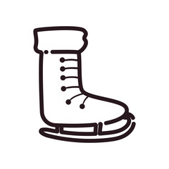 merry christmas ice skate line style icon vector design