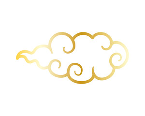golden chinese cloud sky isolated icon