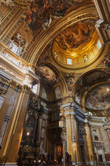 Fototapeta na wymiar Vault from the Church of the Gesu in Rome, Italy