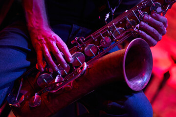 Saxophone at a jazz concert