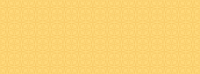 Yellow background pattern, geometric wallpaper seamless texture, horizontal, vector graphics.