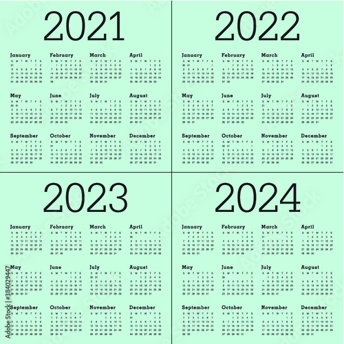 Calendrier 2023 2024 Zone C Year 2021 2022 2023 2024 Calendar Vector Design Template, Simple And Clean  Design Wall Mural-Dolphfyn