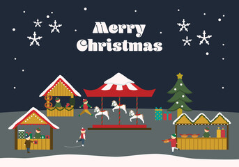 クリスマスマーケットのイラスト