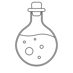 Simple illustration of poison in bottle Concept for Halloween day