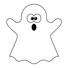 Simple illustration of scary ghost monster for Halloween day