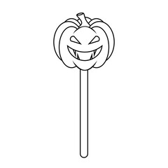 Simple illustration of sweet candy on a stick for halloween day