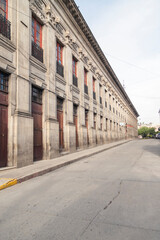 Ancient and romantic stone street of colonial city -Streets of Quetzaltenango in the historic center of the city