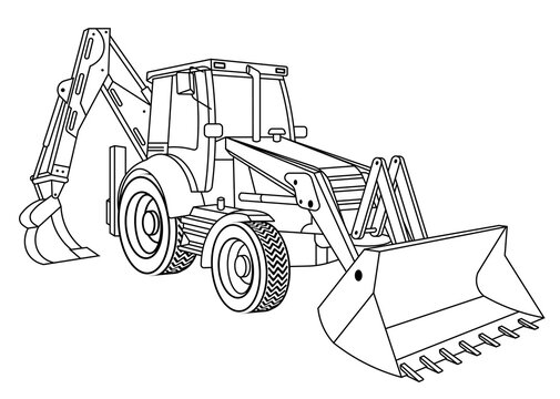 Bulldozer illustration art drawing Stock Photo - Alamy