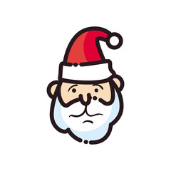 merry christmas santa line and fill style icon vector design