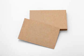 Business card mockup, eco kraft paper