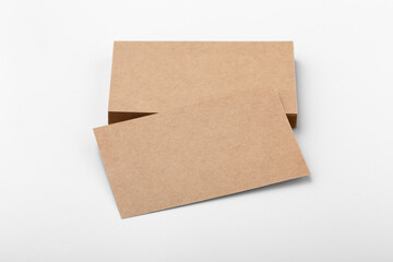 Kraft business card on white background