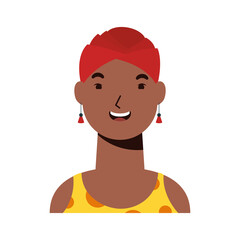 afro ethnic woman character icon
