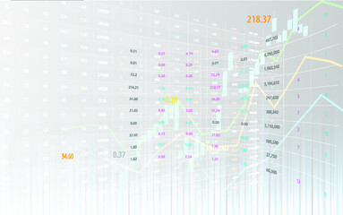 Stock market or forex trading candlestick graph in graphic design for financial investment concept