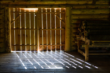 The interior of an old Russian hut