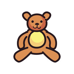 merry christmas teddy line and fill style icon vector design