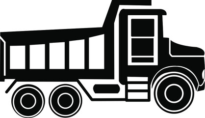 truck clip art .vector truck illustration in black and white color.