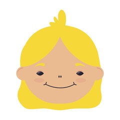 Obraz premium happy little blond girl head character