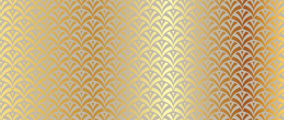 Gold and Luxury pattern design with abstract shape and golden line arts texture. Geometric modern wallpaper design for print, cover, wall art, fabric  and banner background..