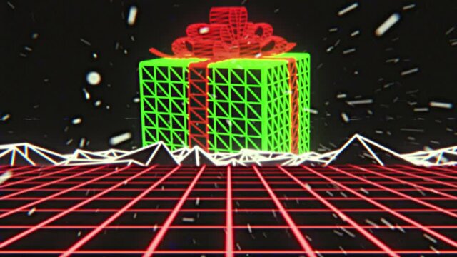 Christmas Outrun Retrowave Background Loop