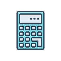 Color illustration icon for calculate