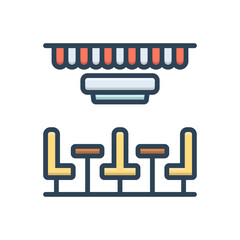 Color illustration icon for restaurant