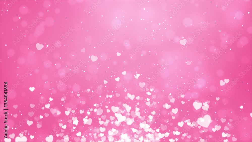 Aufkleber pink shining sparkles rectangle frame abstract loop heart particles background 4k for logo ,title or