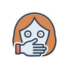 Obraz premium Color illustration icon for oppression